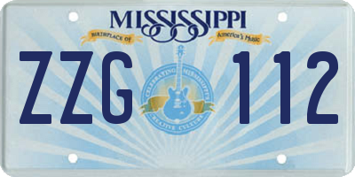 MS license plate ZZG112