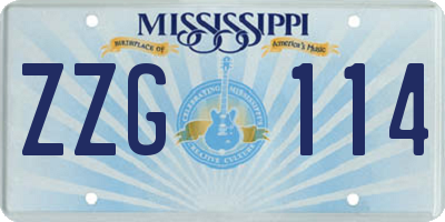 MS license plate ZZG114
