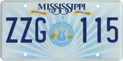 MS license plate ZZG115