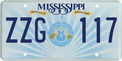 MS license plate ZZG117