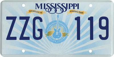 MS license plate ZZG119