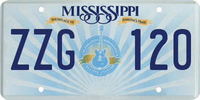 MS license plate ZZG120