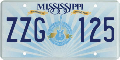 MS license plate ZZG125