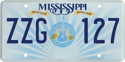 MS license plate ZZG127