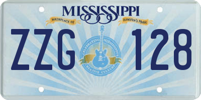 MS license plate ZZG128