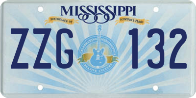 MS license plate ZZG132