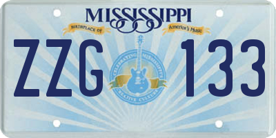 MS license plate ZZG133