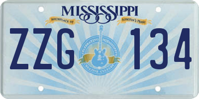 MS license plate ZZG134