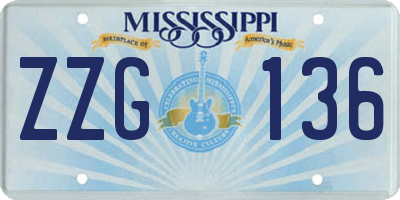 MS license plate ZZG136