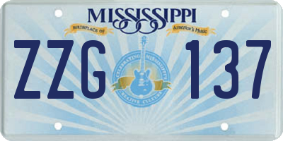 MS license plate ZZG137