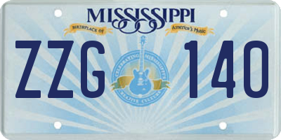 MS license plate ZZG140