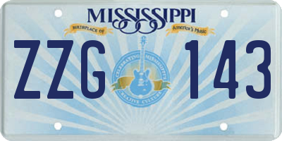 MS license plate ZZG143
