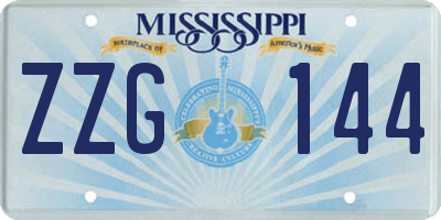 MS license plate ZZG144