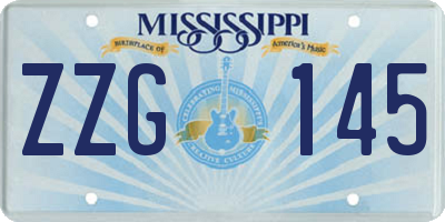 MS license plate ZZG145