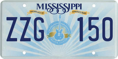 MS license plate ZZG150