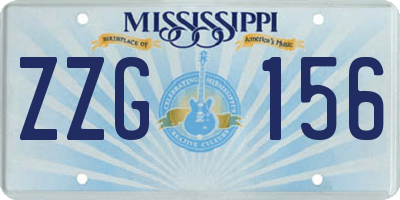 MS license plate ZZG156