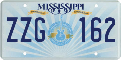 MS license plate ZZG162