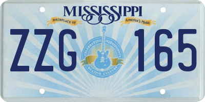 MS license plate ZZG165