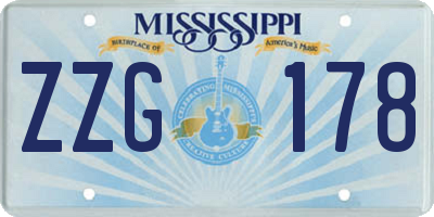 MS license plate ZZG178