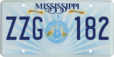 MS license plate ZZG182