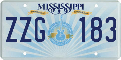 MS license plate ZZG183