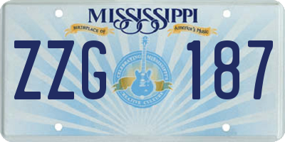 MS license plate ZZG187