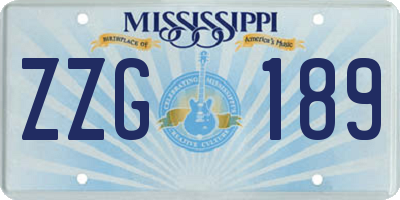 MS license plate ZZG189