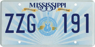 MS license plate ZZG191