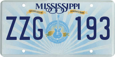 MS license plate ZZG193