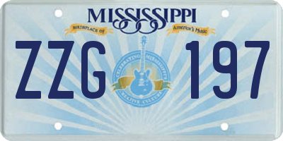 MS license plate ZZG197