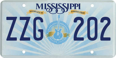 MS license plate ZZG202