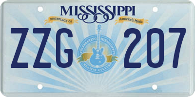 MS license plate ZZG207