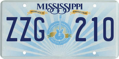 MS license plate ZZG210