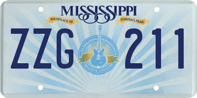 MS license plate ZZG211