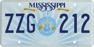 MS license plate ZZG212