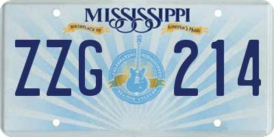 MS license plate ZZG214