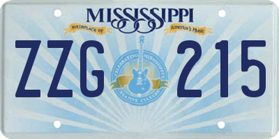 MS license plate ZZG215