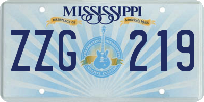 MS license plate ZZG219