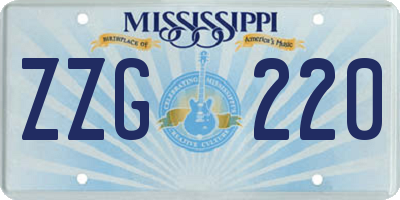 MS license plate ZZG220