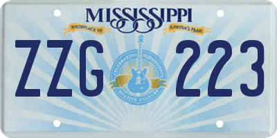 MS license plate ZZG223