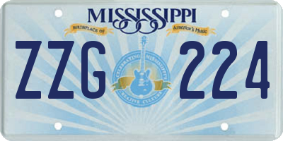 MS license plate ZZG224