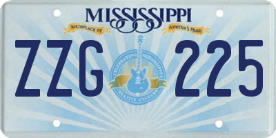 MS license plate ZZG225