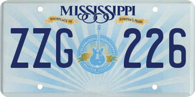 MS license plate ZZG226