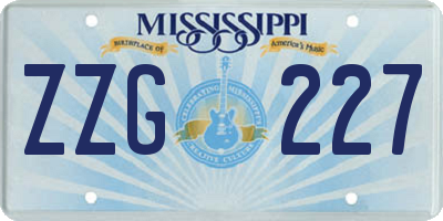 MS license plate ZZG227