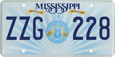 MS license plate ZZG228