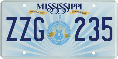 MS license plate ZZG235