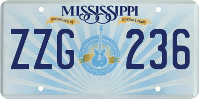 MS license plate ZZG236