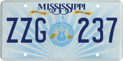 MS license plate ZZG237