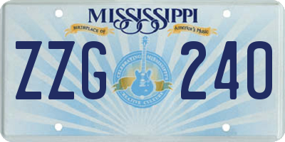 MS license plate ZZG240