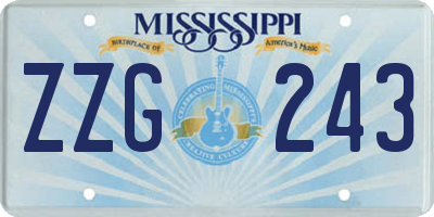 MS license plate ZZG243